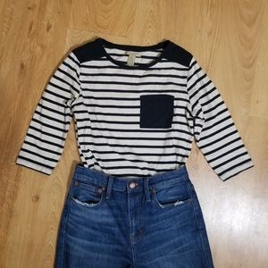 3/4 sleeve striped top